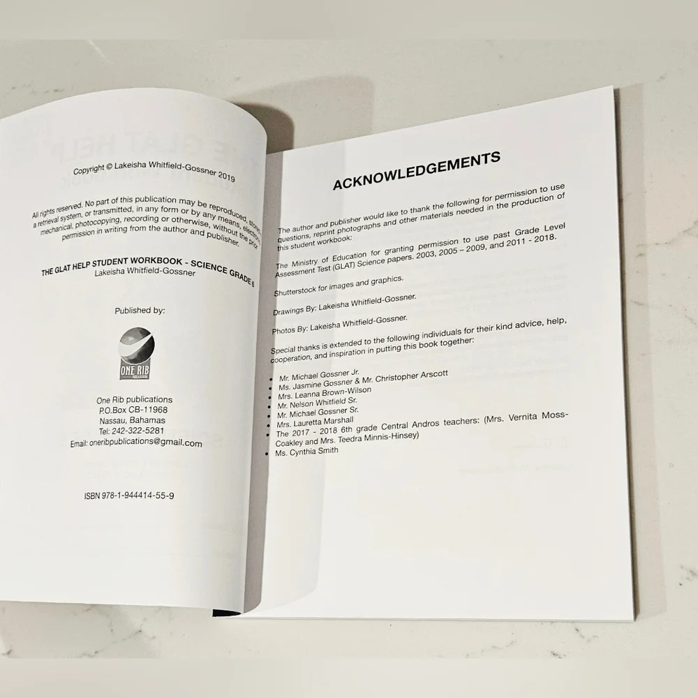 BOGO The G.L.A.T. Help Student Workbook Science Grade 6